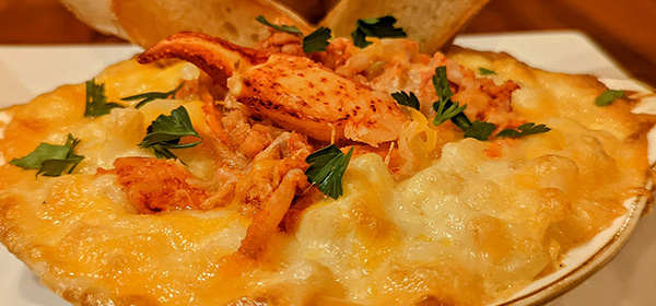 Lobster Mac N Cheese is the perfect dinner from Ravinia Bay in Wisconsin Dells